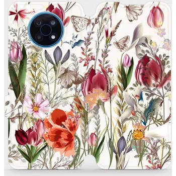 Pouzdro na mobilní telefon Flipové pouzdro Mobiwear - Nokia G50 5G - MP01S Rozkvetlá louka (Knížkové flip pouzdro, obal, kryt na mobil Nokia G50 5G - MP01S Rozkvetlá louka, materiál Umělá kůže + TPU - ochrana 360°, stojánek, silikonová vanička, magnetické zavírání)