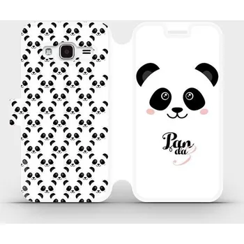 Pouzdro na mobilní telefon Flipové pouzdro Mobiwear - Samsung Galaxy J3 2016 - M030P Panda Amálka (Knížkové flip pouzdro, obal, kryt na mobil Samsung Galaxy J3 2016 - M030P Panda Amálka, materiál Umělá kůže + TPU - ochrana 360°, stojánek, silikonová vanička, magnetické zavírání)