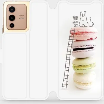 Pouzdro na mobilní telefon Flipové pouzdro Mobiwear - Vivo V23 5G - M090P Makronky (Knížkové flip pouzdro, obal, kryt na mobil Vivo V23 5G - M090P Makronky, materiál Umělá kůže + TPU - ochrana 360°, stojánek, silikonová vanička, magnetické zavírání)