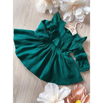 Dívčí šaty Oh Bella Mušelínové šaty zelené 80 zelená