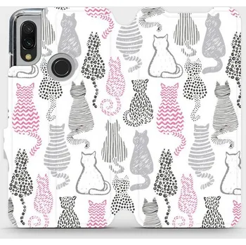 Pouzdro na mobilní telefon Flipové pouzdro Mobiwear - Xiaomi Redmi 7 - MX01S Kočičí zádíčka (Knížkové flip pouzdro, obal, kryt na mobil Xiaomi Redmi 7 - MX01S Kočičí zádíčka, materiál Umělá kůže + TPU - ochrana 360°, stojánek, silikonová vanička, magnetické zavírání)