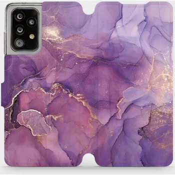 Pouzdro na mobilní telefon Flipové pouzdro Mobiwear - Samsung Galaxy A52s 5G - VP20S Fialový mramor (Knížkové flip pouzdro, obal, kryt na mobil Samsung Galaxy A52s 5G - VP20S Fialový mramor, materiál Umělá kůže + TPU - ochrana 360°, stojánek, silikonová vanička, magnetické zavírání