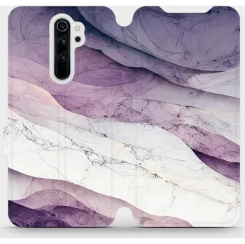 Pouzdro na mobilní telefon Flipové pouzdro Mobiwear - Xiaomi Redmi Note 8 Pro - VP31S Bílý a fialový mramor (Knížkové flip pouzdro, obal, kryt na mobil Xiaomi Redmi Note 8 Pro - VP31S Bílý a fialový mramor, materiál Umělá kůže + TPU - ochrana 360°, stojánek, silikonová vanička,)