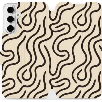 Pouzdro na mobilní telefon Flipové pouzdro Mobiwear - Samsung Galaxy A16 / A16 5G - VA60S Linky (Knížkové flip pouzdro, obal, kryt na mobil Samsung Galaxy A16 / A16 5G - VA60S Linky, materiál Umělá kůže + TPU - ochrana 360°, stojánek, silikonová vanička, magnetické zavírání)