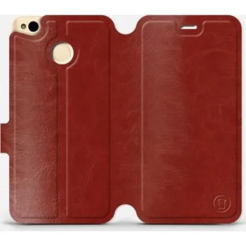 Pouzdro na mobilní telefon Flipové pouzdro Mobiwear - Xiaomi Redmi 4X - Hnědé a šedé (Knížkové flip pouzdro, obal, kryt na mobil Xiaomi Redmi 4X - Hnědé a šedé, materiál Umělá kůže + TPU - ochrana 360°, stojánek, silikonová vanička, magnetické zavírání)