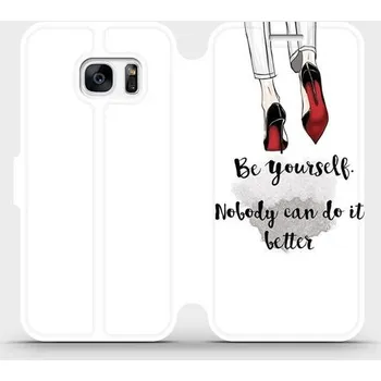 Pouzdro na mobilní telefon Flipové pouzdro Mobiwear - Samsung Galaxy S7 Edge - M046P Be yourself (Knížkové flip pouzdro, obal, kryt na mobil Samsung Galaxy S7 Edge - M046P Be yourself, materiál Umělá kůže + TPU - ochrana 360°, stojánek, silikonová vanička, magnetické zavírání)