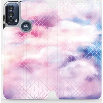 Pouzdro na mobilní telefon Flipové pouzdro Mobiwear - Motorola Moto E40 - MR02S Vodovkové obrazce (Knížkové flip pouzdro, obal, kryt na mobil Motorola Moto E40 - MR02S Vodovkové obrazce, materiál Umělá kůže + TPU - ochrana 360°, stojánek, silikonová vanička, magnetické zavírání)