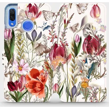 Pouzdro na mobilní telefon Flipové pouzdro Mobiwear - Huawei Nova 3 - MP01S Rozkvetlá louka (Knížkové flip pouzdro, obal, kryt na mobil Huawei Nova 3 - MP01S Rozkvetlá louka, materiál Umělá kůže + TPU - ochrana 360°, stojánek, silikonová vanička, magnetické zavírání)