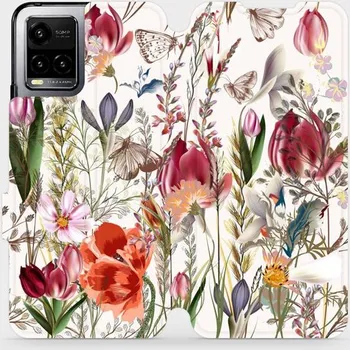 Pouzdro na mobilní telefon Flipové pouzdro Mobiwear - Vivo Y21s - MP01S Rozkvetlá louka (Knížkové flip pouzdro, obal, kryt na mobil Vivo Y21s - MP01S Rozkvetlá louka, materiál Umělá kůže + TPU - ochrana 360°, stojánek, silikonová vanička, magnetické zavírání)