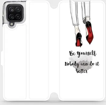 Pouzdro na mobilní telefon Flipové pouzdro Mobiwear - Samsung Galaxy A12 - M046P Be yourself (Knížkové flip pouzdro, obal, kryt na mobil Samsung Galaxy A12 - M046P Be yourself, materiál Umělá kůže + TPU - ochrana 360°, stojánek, silikonová vanička, magnetické zavírání)