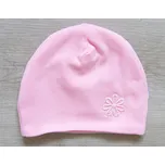 AMÁLKA Dvojitá elastická čepička, růžová květinka Velikost: 62-68