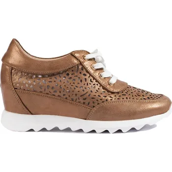 Dámské tenisky Dírkované tenisky se skrytým klínem Shelovet - hnědé SA170-8GO Velikost: 39