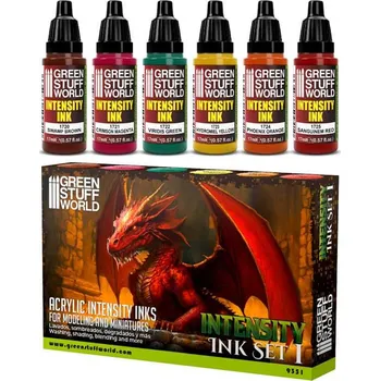 Speciální výtvarná barva Green Stuff World Set x6 Intensity Inks - Set 1 (Green Stuff World)