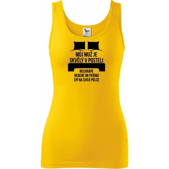 Dámské tričko Můj muž je skvělý v posteli - Dámské tílko - 2XL ( Žlutá )