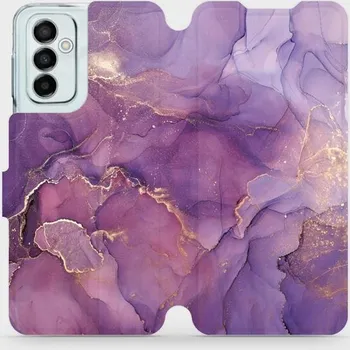Pouzdro na mobilní telefon Flipové pouzdro Mobiwear - Samsung Galaxy M23 5G - VP20S Fialový mramor (Knížkové flip pouzdro, obal, kryt na mobil Samsung Galaxy M23 5G - VP20S Fialový mramor, materiál Umělá kůže + TPU - ochrana 360°, stojánek, silikonová vanička, magnetické zavírání)