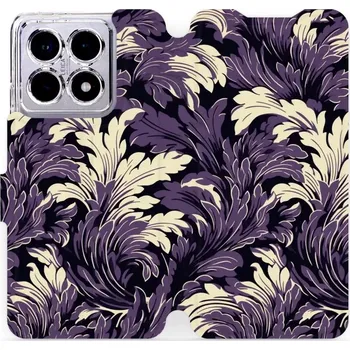 Pouzdro na mobilní telefon Flipové pouzdro Mobiwear - Xiaomi 14T Pro - VA46S Fialové rostliny (Knížkové flip pouzdro, obal, kryt na mobil Xiaomi 14T Pro - VA46S Fialové rostliny, materiál Umělá kůže + TPU - ochrana 360°, stojánek, silikonová vanička, magnetické zavírání)