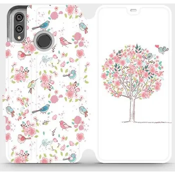 Pouzdro na mobilní telefon Flipové pouzdro Mobiwear - Honor 8X - M120S Strom a ptáčci (Knížkové flip pouzdro, obal, kryt na mobil Honor 8X - M120S Strom a ptáčci, materiál Umělá kůže + TPU - ochrana 360°, stojánek, silikonová vanička, magnetické zavírání)