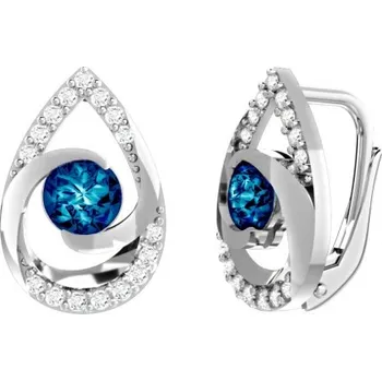 Náušnice Couple, Nadčasové náušnice Gisa, bílé zlato se zirkony, 585-66-3-0373.1B00.0.00.102.08