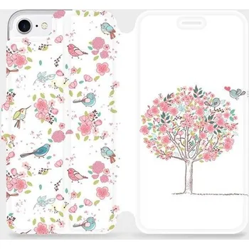 Pouzdro na mobilní telefon Flipové pouzdro Mobiwear - Apple iPhone 7 - M120S Strom a ptáčci (Knížkové flip pouzdro, obal, kryt na mobil Apple iPhone 7 - M120S Strom a ptáčci, materiál Umělá kůže + TPU - ochrana 360°, stojánek, silikonová vanička, magnetické zavírání)