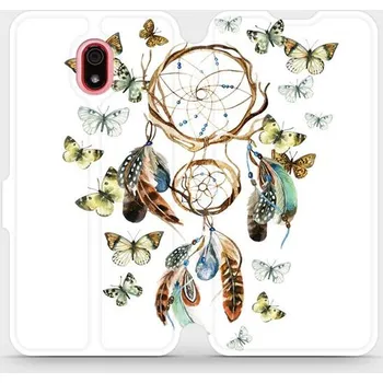 Pouzdro na mobilní telefon Flipové pouzdro Mobiwear - Xiaomi Redmi 8A - M001P Lapač a motýlci (Knížkové flip pouzdro, obal, kryt na mobil Xiaomi Redmi 8A - M001P Lapač a motýlci, materiál Umělá kůže + TPU - ochrana 360°, stojánek, silikonová vanička, magnetické zavírání)