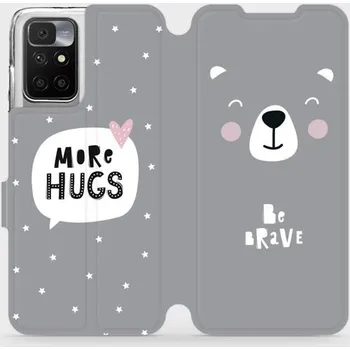 Pouzdro na mobilní telefon Flipové pouzdro Mobiwear - Xiaomi Redmi 10 - MH06P Be brave - more hugs (Knížkové flip pouzdro, obal, kryt na mobil Xiaomi Redmi 10 - MH06P Be brave - more hugs, materiál Umělá kůže + TPU - ochrana 360°, stojánek, silikonová vanička, magnetické zavírání)