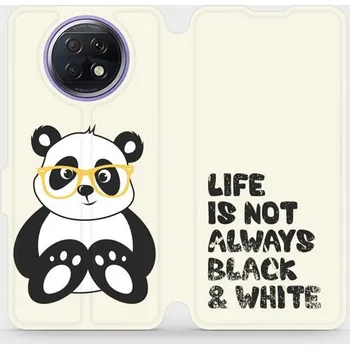 Pouzdro na mobilní telefon Flipové pouzdro Mobiwear - Xiaomi Redmi Note 9T 5G - M041S Panda - life is not always black and white (Knížkové flip pouzdro, obal, kryt na mobil Xiaomi Redmi Note 9T 5G - M041S Panda - life is not always black and white, materiál Umělá kůže + TPU - ochra