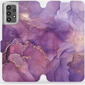 Pouzdro na mobilní telefon Flipové pouzdro Mobiwear - Samsung Galaxy A32 4G - VP20S Fialový mramor (Knížkové flip pouzdro, obal, kryt na mobil Samsung Galaxy A32 4G - VP20S Fialový mramor, materiál Umělá kůže + TPU - ochrana 360°, stojánek, silikonová vanička, magnetické zavírání)
