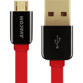Datový kabel AVACOM MIC-40R kabel USB - Micro USB, 40cm, červená