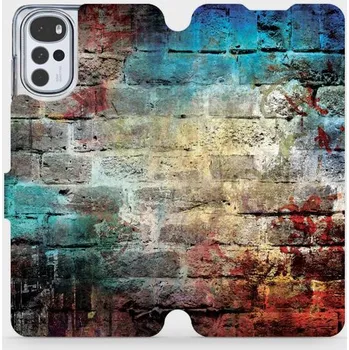 Pouzdro na mobilní telefon Flipové pouzdro Mobiwear - Motorola Moto G22 - V061P Zeď (Knížkové flip pouzdro, obal, kryt na mobil Motorola Moto G22 - V061P Zeď, materiál Umělá kůže + TPU - ochrana 360°, stojánek, silikonová vanička, magnetické zavírání)