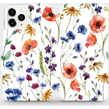 Pouzdro na mobilní telefon Flipové pouzdro Mobiwear - Apple iPhone 11 Pro - MP04S Luční kvítí (Knížkové flip pouzdro, obal, kryt na mobil Apple iPhone 11 Pro - MP04S Luční kvítí, materiál Umělá kůže + TPU - ochrana 360°, stojánek, silikonová vanička, magnetické zavírání)