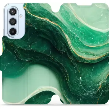 Pouzdro na mobilní telefon Flipové pouzdro Mobiwear - Samsung Galaxy A54 5G - VP38S Zelený mramor (Knížkové flip pouzdro, obal, kryt na mobil Samsung Galaxy A54 5G - VP38S Zelený mramor, materiál Umělá kůže + TPU - ochrana 360°, stojánek, silikonová vanička, magnetické zavírání)