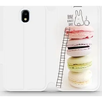 Pouzdro na mobilní telefon Flipové pouzdro Mobiwear - Samsung Galaxy J3 2017 - M090P Makronky - have a nice day (Knížkové flip pouzdro, obal, kryt na mobil Samsung Galaxy J3 2017 - M090P Makronky - have a nice day, materiál Umělá kůže + TPU - ochrana 360°, stojánek, silikonová)