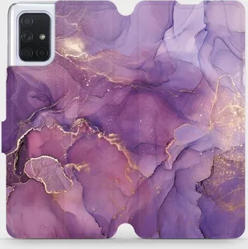 Pouzdro na mobilní telefon Flipové pouzdro Mobiwear - Samsung Galaxy A71 - VP20S Fialový mramor (Knížkové flip pouzdro, obal, kryt na mobil Samsung Galaxy A71 - VP20S Fialový mramor, materiál Umělá kůže + TPU - ochrana 360°, stojánek, silikonová vanička, magnetické zavírání)