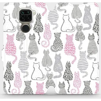 Pouzdro na mobilní telefon Flipové pouzdro Mobiwear - Xiaomi Redmi Note 9 - MX01S Kočičí zádíčka (Knížkové flip pouzdro, obal, kryt na mobil Xiaomi Redmi Note 9 - MX01S Kočičí zádíčka, materiál Umělá kůže + TPU - ochrana 360°, stojánek, silikonová vanička, magnetické zavírání)