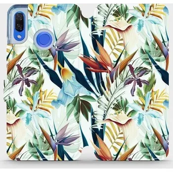 Pouzdro na mobilní telefon Flipové pouzdro Mobiwear - Huawei Nova 3 - M071P Flóra (Knížkové flip pouzdro, obal, kryt na mobil Huawei Nova 3 - M071P Flóra, materiál Umělá kůže + TPU - ochrana 360°, stojánek, silikonová vanička, magnetické zavírání)