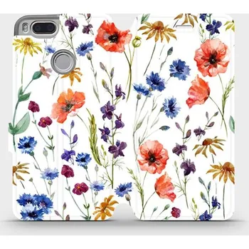 Pouzdro na mobilní telefon Flipové pouzdro Mobiwear - Xiaomi Mi A1 - MP04S Luční kvítí (Knížkové flip pouzdro, obal, kryt na mobil Xiaomi Mi A1 - MP04S Luční kvítí, materiál Umělá kůže + TPU - ochrana 360°, stojánek, silikonová vanička, magnetické zavírání)