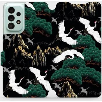 Pouzdro na mobilní telefon Flipové pouzdro Mobiwear - Samsung Galaxy A33 5G - VP16S Jeřábi (Knížkové flip pouzdro, obal, kryt na mobil Samsung Galaxy A33 5G - VP16S Jeřábi, materiál Umělá kůže + TPU - ochrana 360°, stojánek, silikonová vanička, magnetické zavírání)