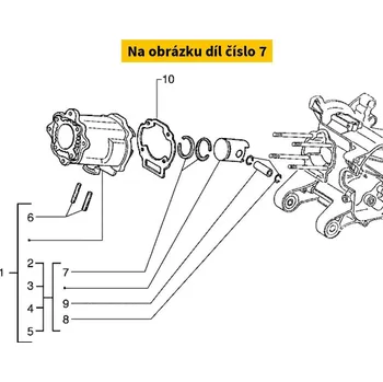 Motor pro motocykl Piaggio Pístní kroužek Runner 125 2T 483878