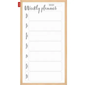 Kancelářský nábytek Memobe Týdenní plánovací tabule MEMOBE, dřevěný rám 30x60cm 902.894