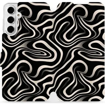 Flipové pouzdro Mobiwear - Samsung Galaxy A16 / A16 5G - VA63S Vlnky a linky (Knížkové flip pouzdro, obal, kryt na mobil Samsung Galaxy A16 / A16 5G - VA63S Vlnky a linky, materiál Umělá kůže + TPU - ochrana 360°, stojánek, silikonová vanička, magnetické)