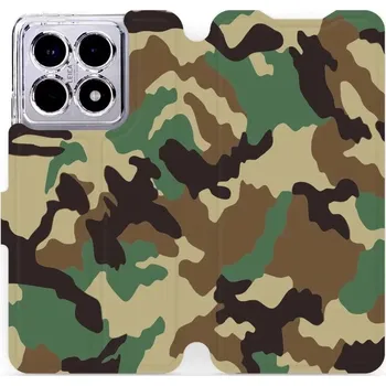 Flipové pouzdro Mobiwear - Xiaomi 14T Pro - V111P Maskáče (Knížkové flip pouzdro, obal, kryt na mobil Xiaomi 14T Pro - V111P Maskáče, materiál Umělá kůže + TPU - ochrana 360°, stojánek, silikonová vanička, magnetické zavírání)