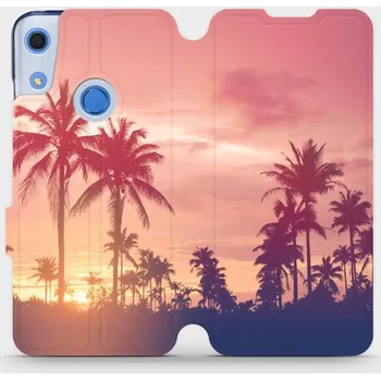 Pouzdro na mobilní telefon Flipové pouzdro Mobiwear - Huawei Y6S / Honor 8A - M134P Palmy a růžová obloha (Knížkové flip pouzdro, obal, kryt na mobil Huawei Y6S / Honor 8A - M134P Palmy a růžová obloha, materiál Umělá kůže + TPU - ochrana 360°, stojánek, silikonová vanička,)