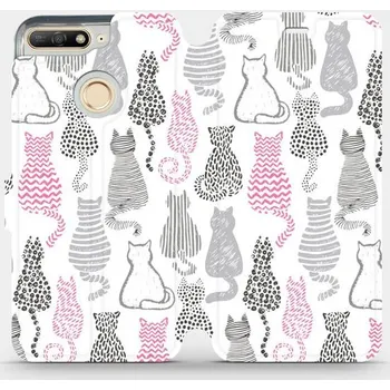 Pouzdro na mobilní telefon Flipové pouzdro Mobiwear - Honor 7A - MX01S Kočičí zádíčka (Knížkové flip pouzdro, obal, kryt na mobil Honor 7A - MX01S Kočičí zádíčka, materiál Umělá kůže + TPU - ochrana 360°, stojánek, silikonová vanička, magnetické zavírání)