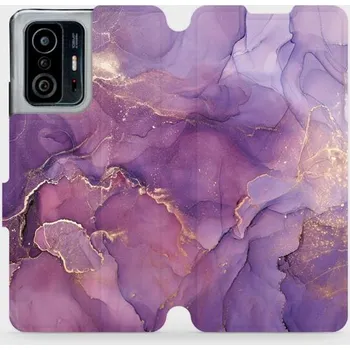 Pouzdro na mobilní telefon Flipové pouzdro Mobiwear - Xiaomi 11T - VP20S Fialový mramor (Knížkové flip pouzdro, obal, kryt na mobil Xiaomi 11T - VP20S Fialový mramor, materiál Umělá kůže + TPU - ochrana 360°, stojánek, silikonová vanička, magnetické zavírání)