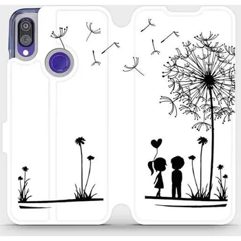 Pouzdro na mobilní telefon Flipové pouzdro Mobiwear - Xiaomi Redmi Note 7 - MH16P Dvojice s pampeliškou (Knížkové flip pouzdro, obal, kryt na mobil Xiaomi Redmi Note 7 - MH16P Dvojice s pampeliškou, materiál Umělá kůže + TPU - ochrana 360°, stojánek, silikonová vanička, magnetické)