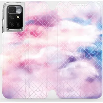 Pouzdro na mobilní telefon Flipové pouzdro Mobiwear - Xiaomi Redmi 10 - MR02S Vodovkové obrazce (Knížkové flip pouzdro, obal, kryt na mobil Xiaomi Redmi 10 - MR02S Vodovkové obrazce, materiál Umělá kůže + TPU - ochrana 360°, stojánek, silikonová vanička, magnetické zavírání)