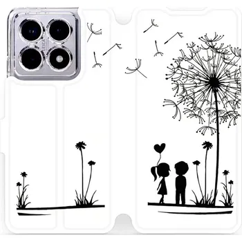 Pouzdro na mobilní telefon Flipové pouzdro Mobiwear - Xiaomi 14T Pro - MH16P Dvojice s pampeliškou (Knížkové flip pouzdro, obal, kryt na mobil Xiaomi 14T Pro - MH16P Dvojice s pampeliškou, materiál Umělá kůže + TPU - ochrana 360°, stojánek, silikonová vanička, magnetické zavírání)