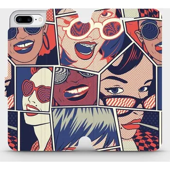 Pouzdro na mobilní telefon Flipové pouzdro Mobiwear - Apple iPhone 7 Plus - VP18P Komiks (Knížkové flip pouzdro, obal, kryt na mobil Apple iPhone 7 Plus - VP18P Komiks, materiál Umělá kůže + TPU - ochrana 360°, stojánek, silikonová vanička, magnetické zavírání)