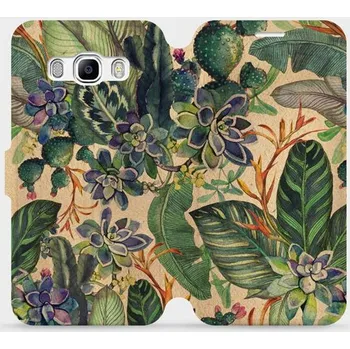 Pouzdro na mobilní telefon Flipové pouzdro Mobiwear - Samsung Galaxy J5 2016 - VP05S Sukulenty (Knížkové flip pouzdro, obal, kryt na mobil Samsung Galaxy J5 2016 - VP05S Sukulenty, materiál Umělá kůže + TPU - ochrana 360°, stojánek, silikonová vanička, magnetické zavírání)