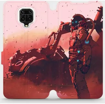 Pouzdro na mobilní telefon Flipové pouzdro Mobiwear - Xiaomi Redmi Note 9 Pro - MA09S Průzkumník s červeným vozítkem (Knížkové flip pouzdro, obal, kryt na mobil Xiaomi Redmi Note 9 Pro - MA09S Průzkumník s červeným vozítkem, materiál Umělá kůže + TPU - ochrana 360°, stojánek,)